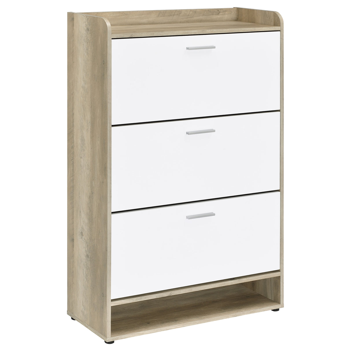 Denia 3-Tier Engineered Wood Shoe Cabinet in White
