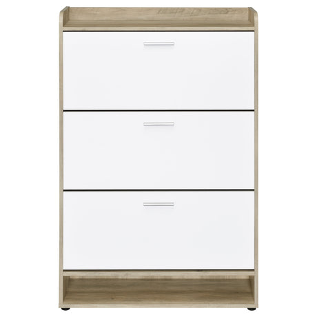 Denia 3-Tier Engineered Wood Shoe Cabinet in White
