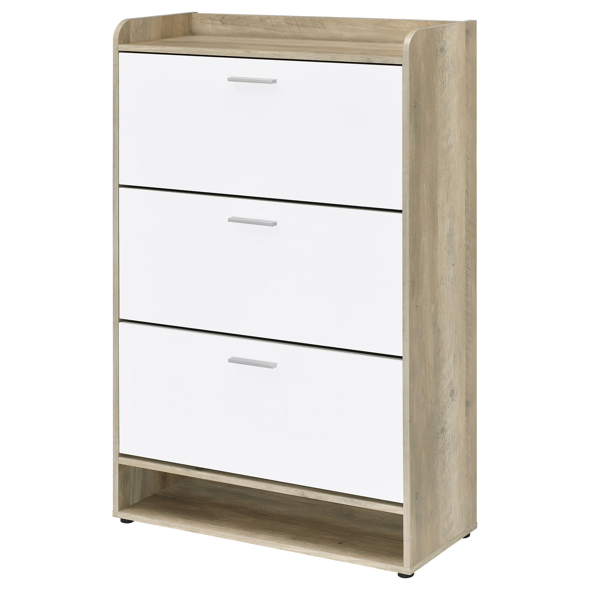 Denia 3-Tier Engineered Wood Shoe Cabinet in White