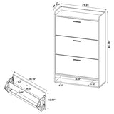 Denia 3-Tier Engineered Wood Shoe Cabinet in White
