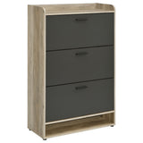 Denia 3-Tier Tilt-Out Shoe Cabinet in Grey