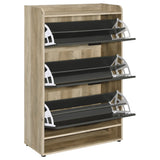 Denia 3-Tier Tilt-Out Shoe Cabinet in Grey