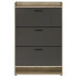 Denia 3-Tier Tilt-Out Shoe Cabinet in Grey