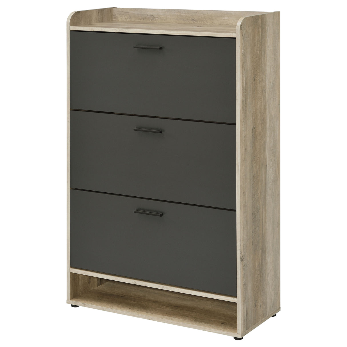 Denia 3-Tier Tilt-Out Shoe Cabinet in Grey