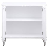 Cardella 2-Door Mandala Accent Cabinet in Distressed White