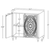 Cardella 2-Door Mandala Accent Cabinet in Distressed White