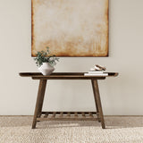 Ornelas 46" Mango Wood Console Table with Slatted Shelf