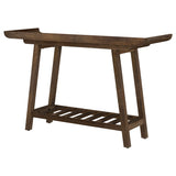 Ornelas 46" Mango Wood Console Table with Slatted Shelf