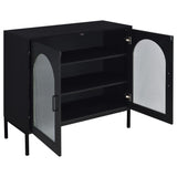 Jess Black Arched Fluted Glass Accent Cabinet