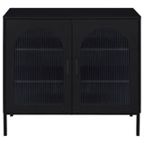 Jess Black Arched Fluted Glass Accent Cabinet
