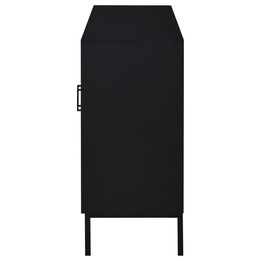 Jess Black Arched Fluted Glass Accent Cabinet