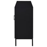 Jess Black Arched Fluted Glass Accent Cabinet