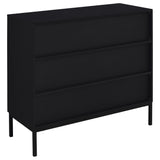 Jess Black Arched Fluted Glass 2-Door Accent Cabinet