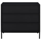 Jess Black Arched Fluted Glass 2-Door Accent Cabinet