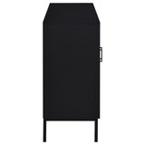 Jess Black Arched Fluted Glass 2-Door Accent Cabinet