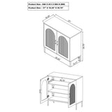 Jess Black Arched Fluted Glass 2-Door Accent Cabinet