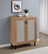 Teller 2-Door Shoe Storage Cabinet in Natural Oak