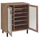 Teller 2-Door Shoe Storage Cabinet in Natural Oak