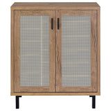 Teller 2-Door Shoe Storage Cabinet in Natural Oak