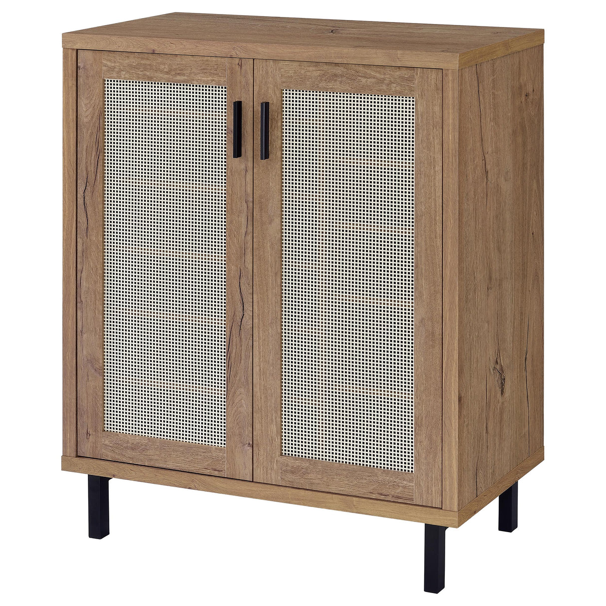 Teller 2-Door Shoe Storage Cabinet in Natural Oak