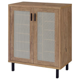 Teller 2-Door Shoe Storage Cabinet in Natural Oak