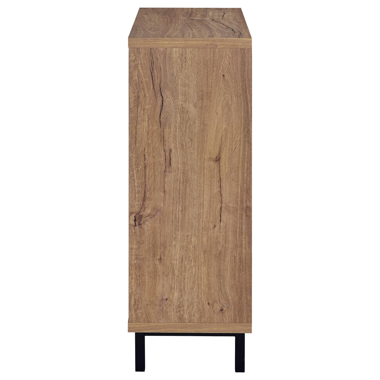 Teller 2-Door Shoe Storage Cabinet in Natural Oak
