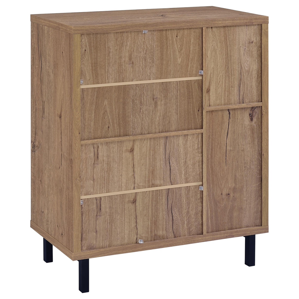 Teller 2-Door Shoe Storage Cabinet in Natural Oak