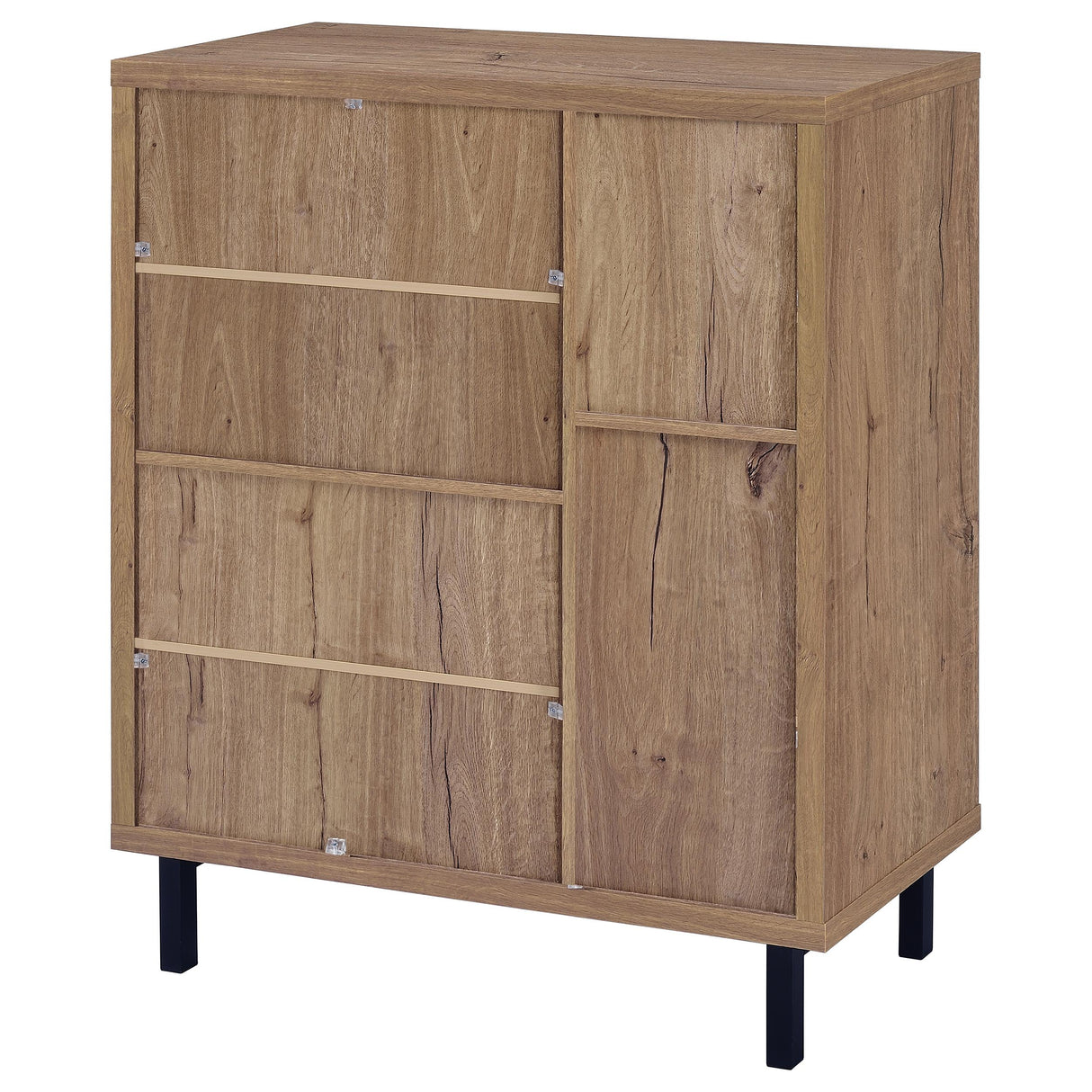 Teller 2-Door Shoe Storage Cabinet in Natural Oak