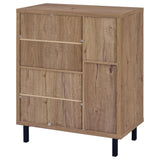 Teller 2-Door Shoe Storage Cabinet in Natural Oak