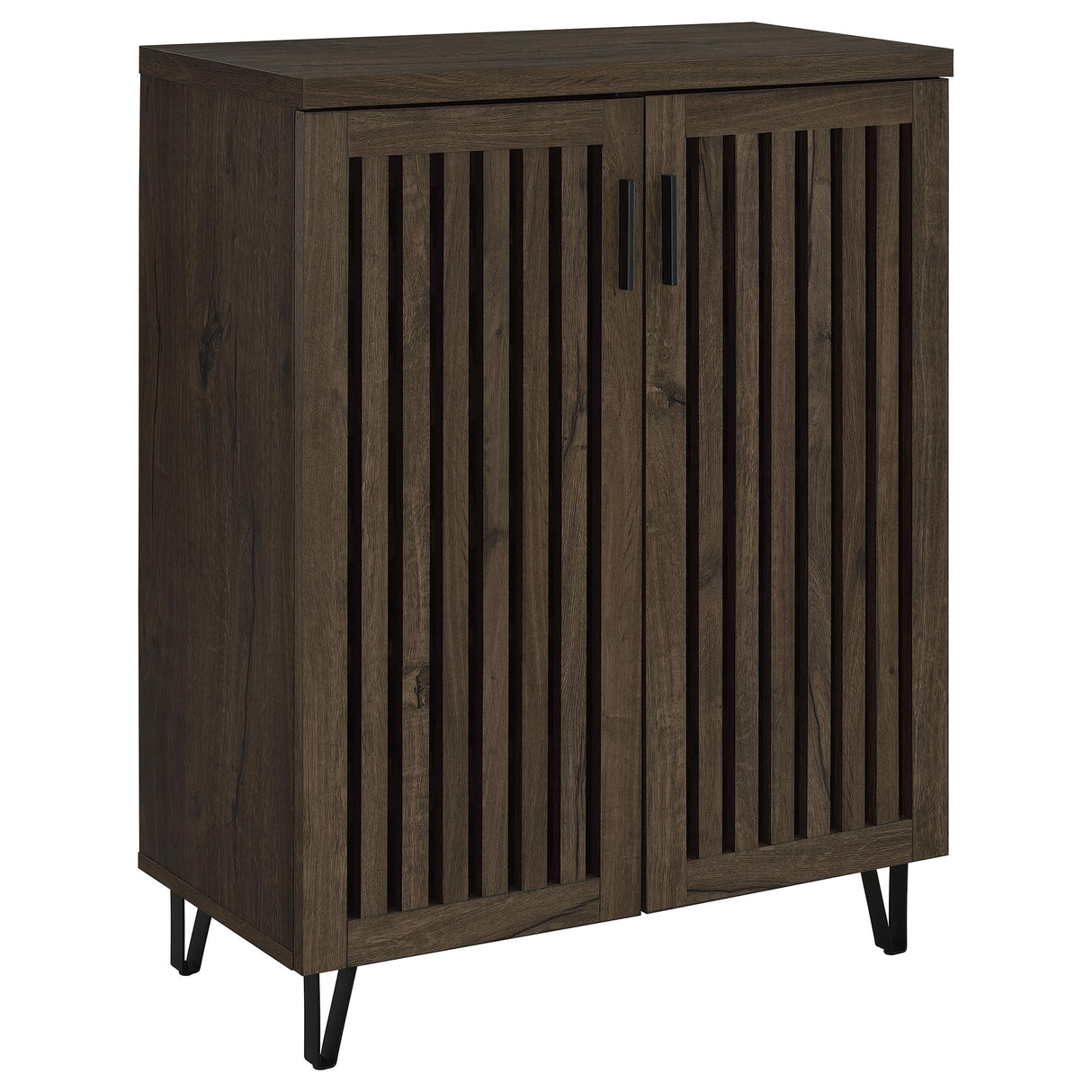 Brixton 2-Door Shoe Storage Cabinet in Smoked Oak