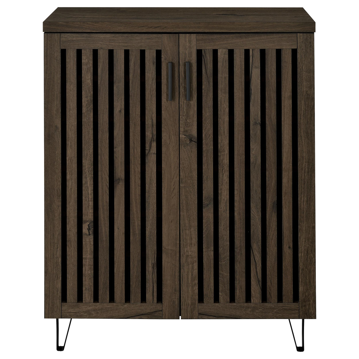 Brixton 2-Door Shoe Storage Cabinet in Smoked Oak