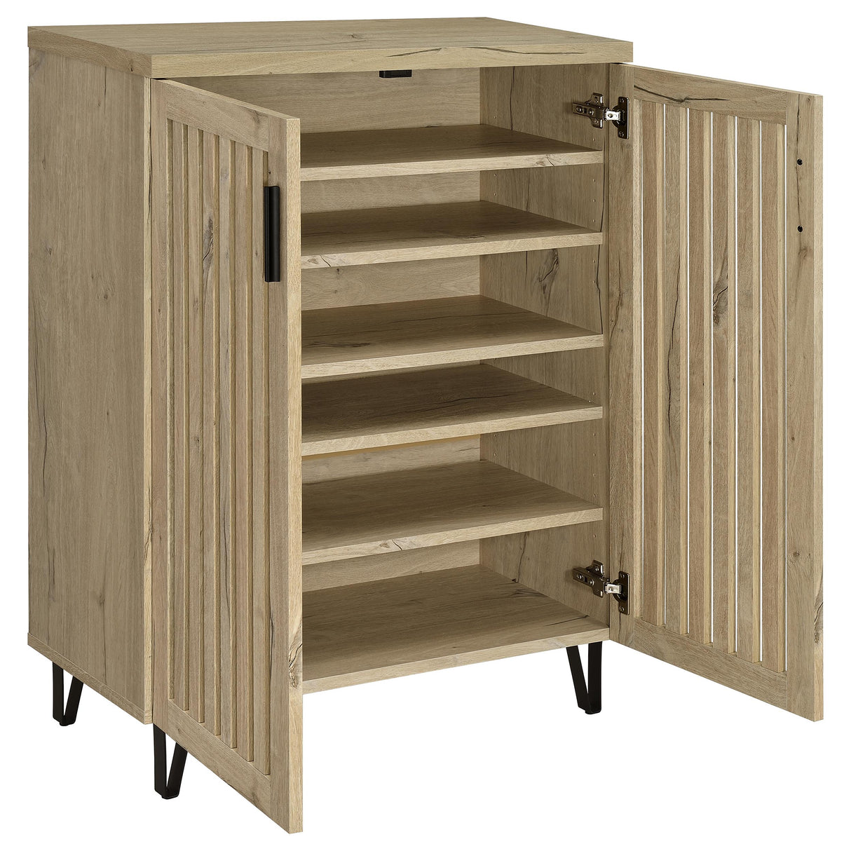 Brixton 2-Door Shoe Storage Cabinet in White Oak