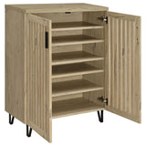 Brixton 2-Door Shoe Storage Cabinet in White Oak