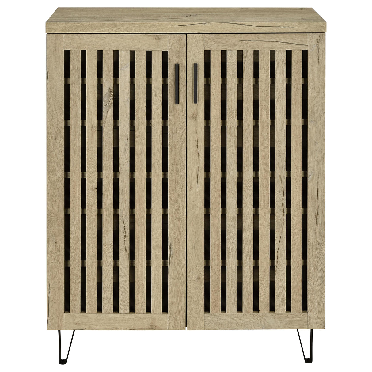 Brixton 2-Door Shoe Storage Cabinet in White Oak