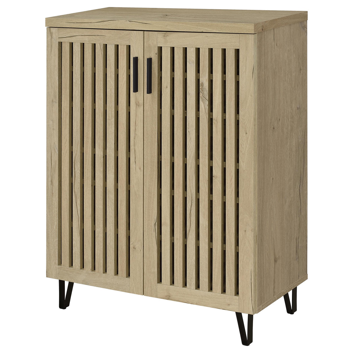 Brixton 2-Door Shoe Storage Cabinet in White Oak