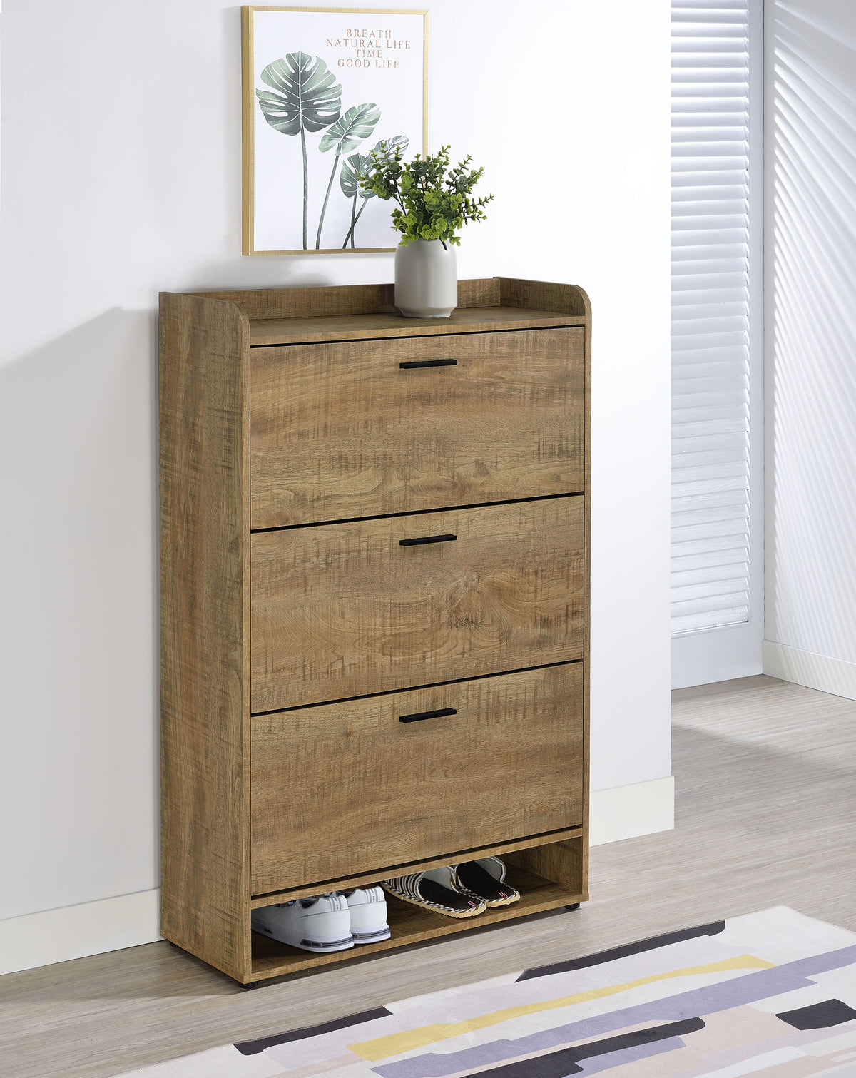 Denia 3-Tier Tilt-Out Shoe Cabinet Mango