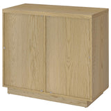 Tilbury 2-Door Glass Front Accent Cabinet in Light Oak