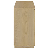 Tilbury 2-Door Glass Front Accent Cabinet in Light Oak