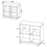 Tilbury 2-Door Glass Front Accent Cabinet in Light Oak