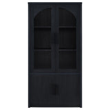 Riva 4-Door Tall Display Cabinet with LED Lighting, Black