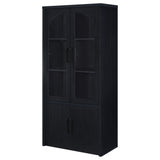 Riva 4-Door Tall Display Cabinet with LED Lighting, Black