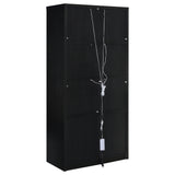 Riva 4-Door Tall Display Cabinet with LED Lighting, Black