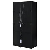 Riva 4-Door Tall Display Cabinet with LED Lighting, Black