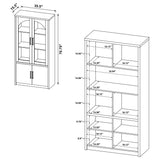 Riva 4-Door Tall Display Cabinet with LED Lighting, Black
