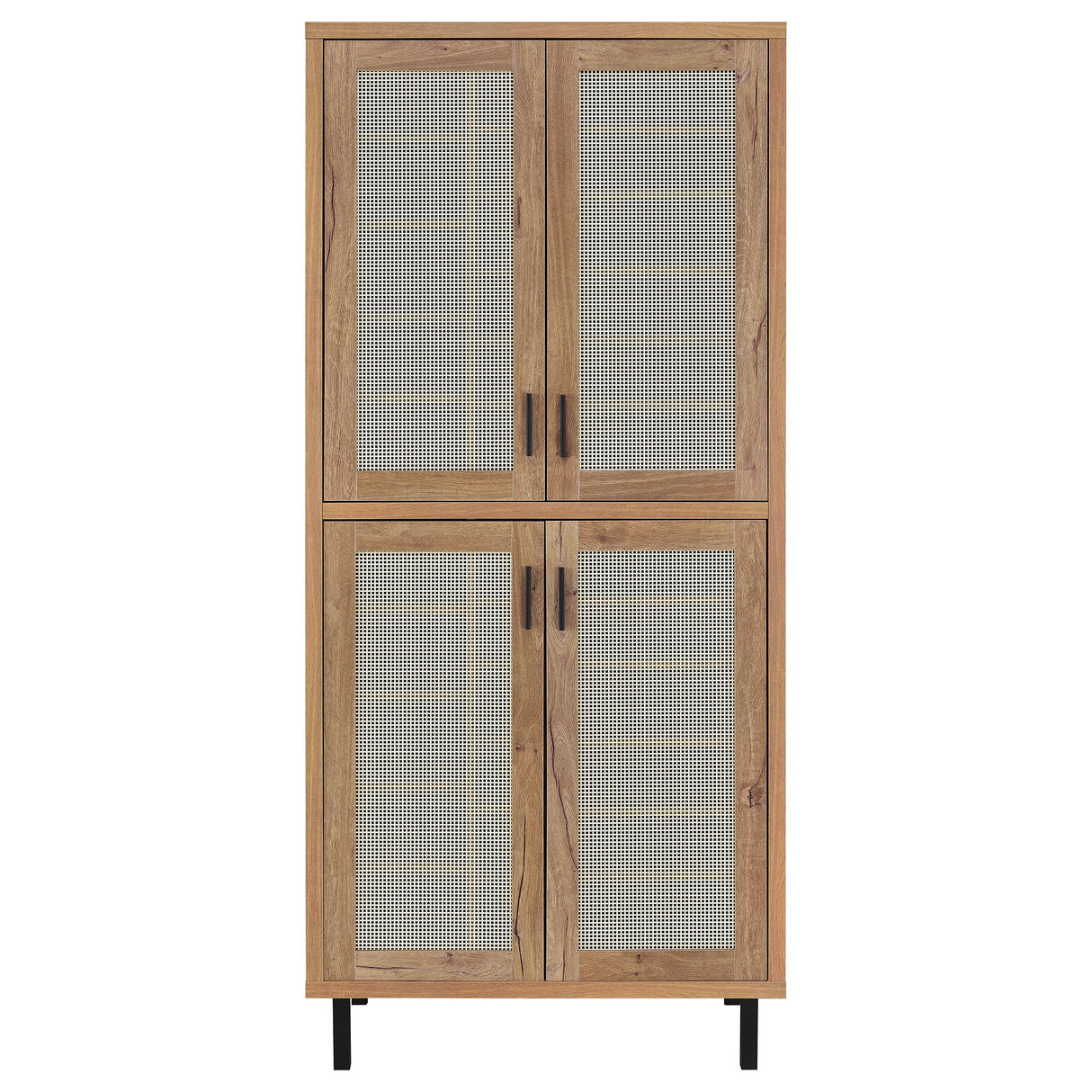 Teller 80" 4-Door Tall Shoe Storage Cabinet, Natural Oak