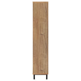 Teller 80" 4-Door Tall Shoe Storage Cabinet, Natural Oak