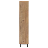 Teller 80" 4-Door Tall Shoe Storage Cabinet, Natural Oak