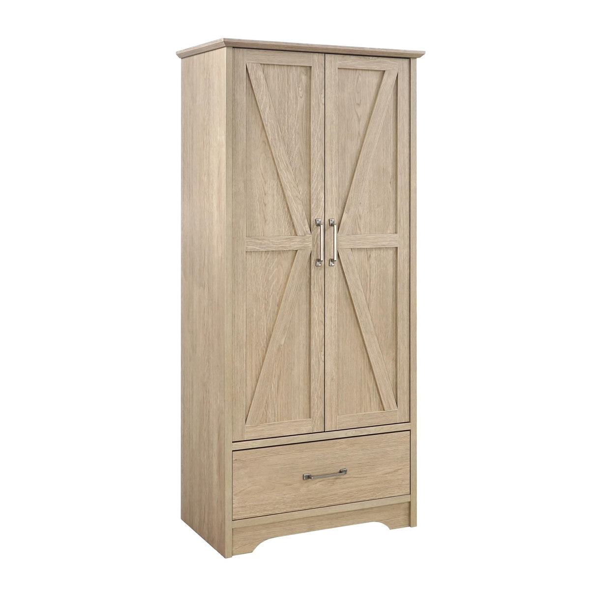 Arvida 2-Door Wardrobe Armoire Cabinet in Latte