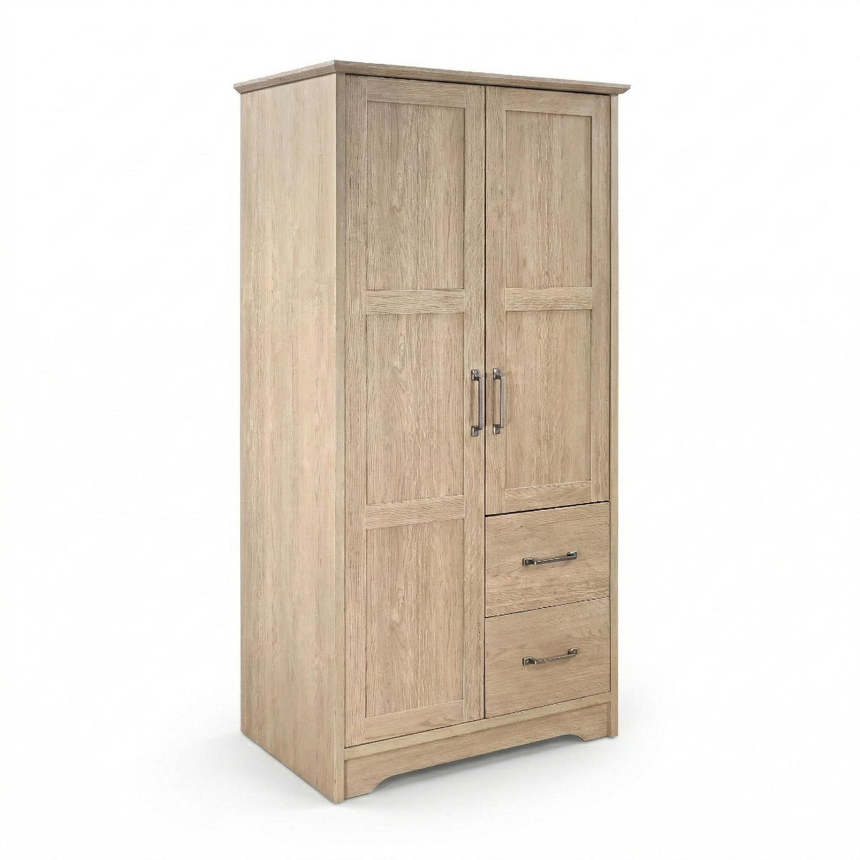 Cassara 2-Door Wardrobe Armoire Cabinet in Latte