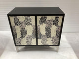 Forbes 2-Door Bone Inlay Mosaic Accent Cabinet in Black